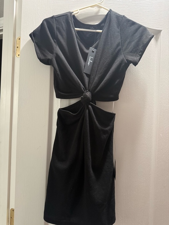 Lulus Dresses & Skirts - Lulu's Black Knot-Front Cutout Mini Dress